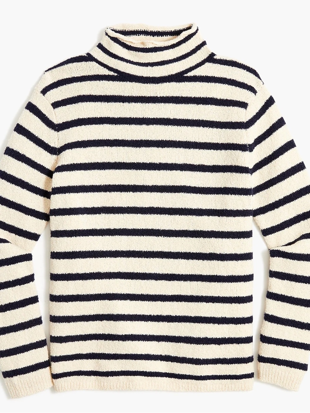 J.CREW Cozy RollNeck Turtleneck Striped Navy Sweater Top